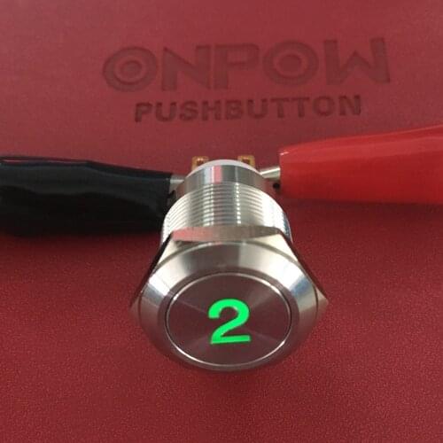 ONPOW 19mm metal momentary push button switch with illuminated number/asterisk/phone anti-vandal