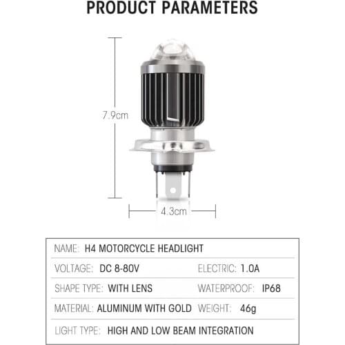 Motorcycle Headlight H4 LED Bulbs DC 9-32 V 6000lm 6*CSP Super Bright IP68 Motorcycle Led Light 2021 New