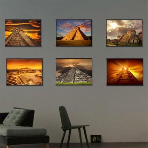 Pyramid Egyptian Sphinx Modern Landscsape Sunset Canvas Painting Posters Prints Wall Picture For Living Room Decoration Home Art