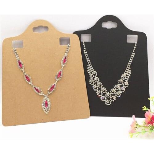 Blank Craft Paper Cardboard Bigger Size Necklace Card Two Colors Fashionable Accept Custom Square Regular 18x16cm 24Pcs/Lot