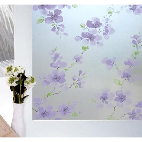 Self-Adhesive Glass Cover Purple Plum Blossom Private Decorative Dropshipping Window Sticker For Restaurant Home Office Market