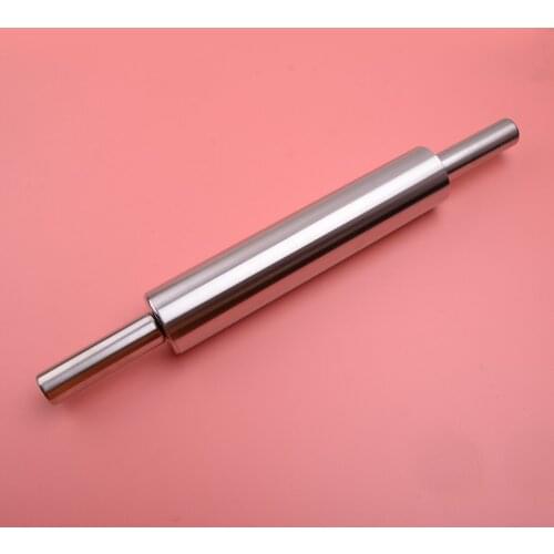 Silver Rolling Pin Non-stick Pastry Dough Roller Baking Pizza Bread Dumplings Noodles Cookie Pie Making Tool Stainless Steel