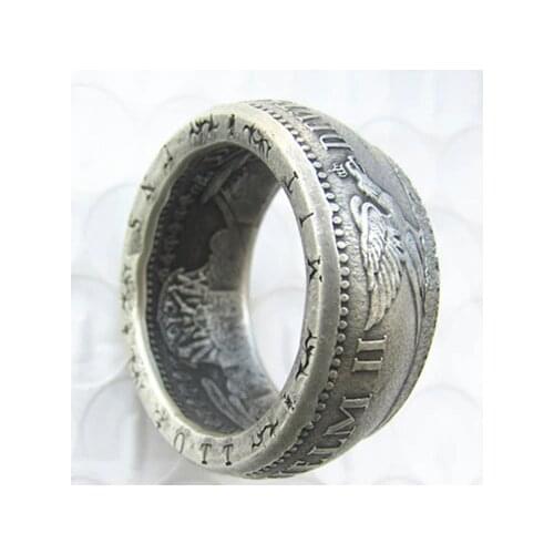 Germany Silver 5 MARK 1913 Silver Plated Coin Ring Handmade In Sizes 8-16
