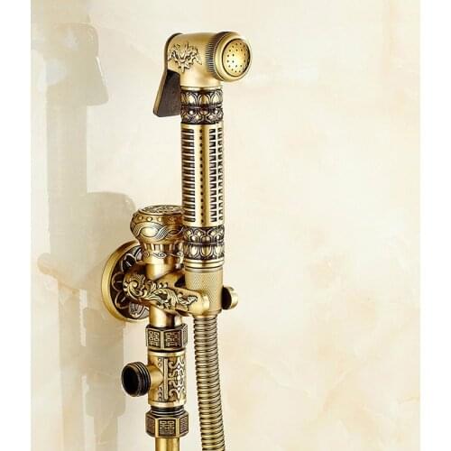 ZGRK Bathroom Shower Ass Bidet Squeegee Brass Faucet System Washing Tap Tail Anal Nozzle Wall Handheld Hygienic Anal Shower Sex