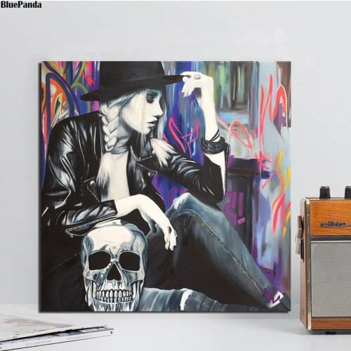 Skull In The Light Poster Graffiti People Street Art Paintings On Canvas Modern Art Decorative Wall Pictures Home Decor