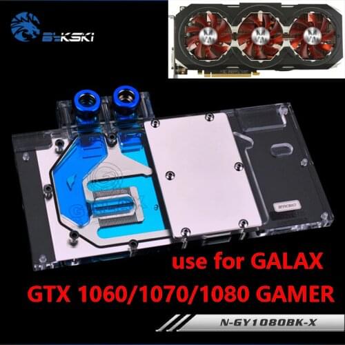 BYKSKI Water Block use for GALAX GTX1060/1070/1070Ti/1080 EX OC GAMER / Full Cover GPU Card Copper Radiator Block KFA2 1070TI