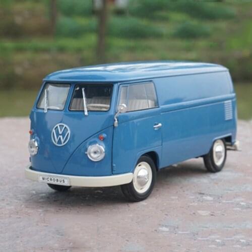 WELLY 1:18 Volkswagen 1963 T1 BUS Van Simulation Alloy Car Model Diecast Metal Vehicle Decoration Collection Toy Boy Gift