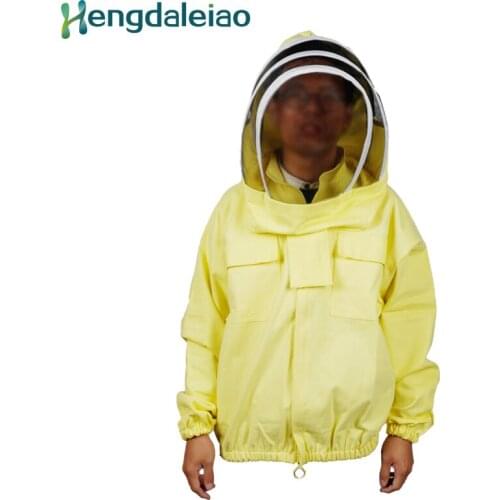 HDBC-004 Factory Supply Yellow Protective Jacket/Suit with Bracket for Beekeeper