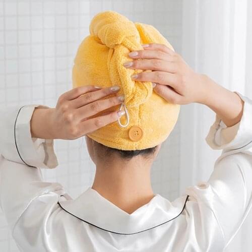1Pcs Microfiber Hair Fast Drying Dryer Towel Cap Bath Wrap Hat Elegant Cap Turban Dry Quick Drying Lady Household Bath Gadgets