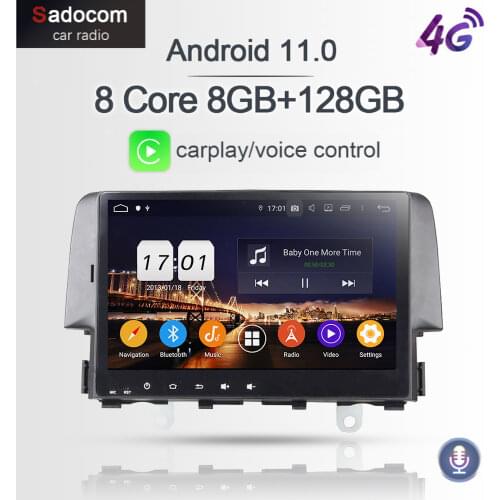 10.1" DSP PX6 2 din Android 10.0 For Honda CIVIC 2016 4GB RAM+64GB 8CORE Car DVD Player GPS Glonass Map autoradio car radio 5.0