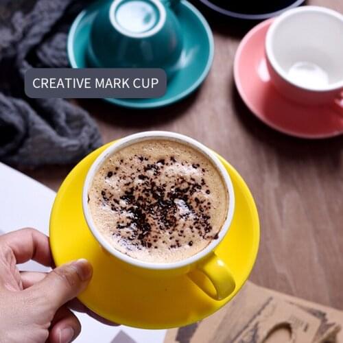 220ML Ceramic Coffee Cups Coffee Cup Set European Style Cappuccino Cups for Latte Mocha Tea Coffee Cup with Saucer