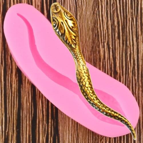 3D Snake Silicone Molds DIY Jewelry Resin Mould Cupcake Topper Fondant Cake Decorating Tools Candy Chocolate Gumpaste Moulds
