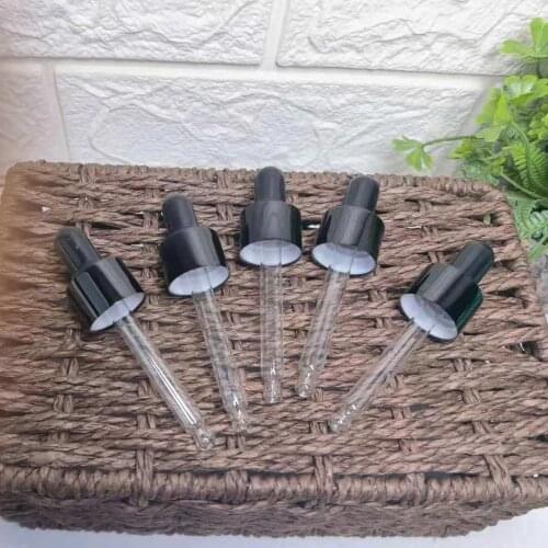 Aluminum Black Gold Silver Matte Screw Press Dropper Cover Cap with glass pipette 5/10/15/20/30/50/100ml essential oil bottles