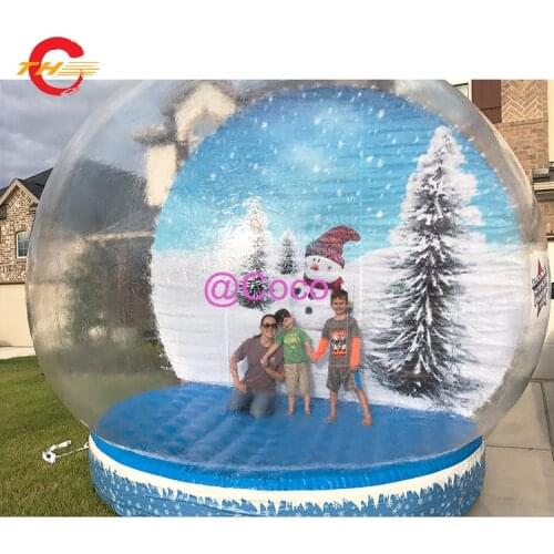 Free air ship to door! inflatable custom photo snow globe,shopping mall Giant inflatable snow globe for christmas day decoration