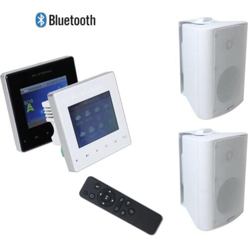 Wireless Bluetooth smart home audio music system mini wall amplifier with remote control,FM radio,USB,SD card,2 wall speakers