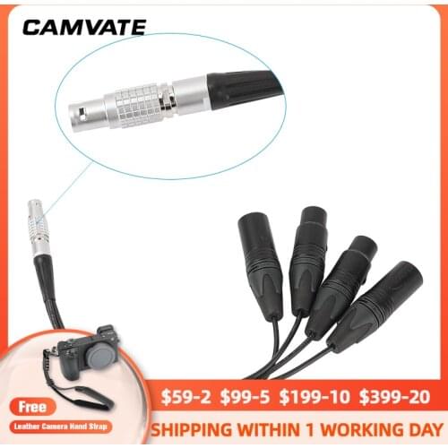 CAMVATE Audio Input Output Cable Connector ( Straight 10 Pin Male To 4 XLR 3 Pin) For Atomos Shogun Flame Monitor Recorder New