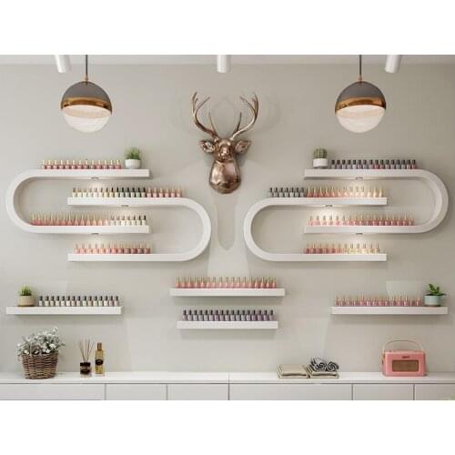 Manicure display rack, wall rack, nail polish, plastic rack, wall mounted U manicure shop wall cosmetics