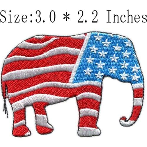 The elephant flag 3.0" wide embroidery patch for stitch embroidery/kit broderie ruban/clothes icon
