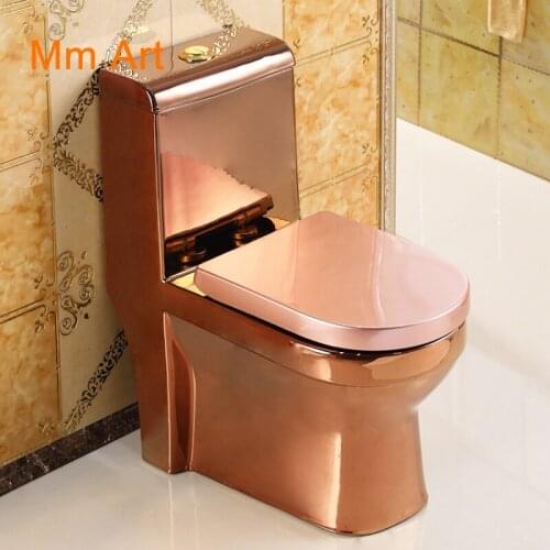 Domestic European rose gold toilet creative art bar flush toilet super swirl color deodorant toilet