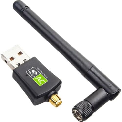Driver Free Ac600M Dual Band USB Wireless Card with Antenna Wifi Adapter 2.4/5Ghz High Speed USB 3.0 Receiver for Office