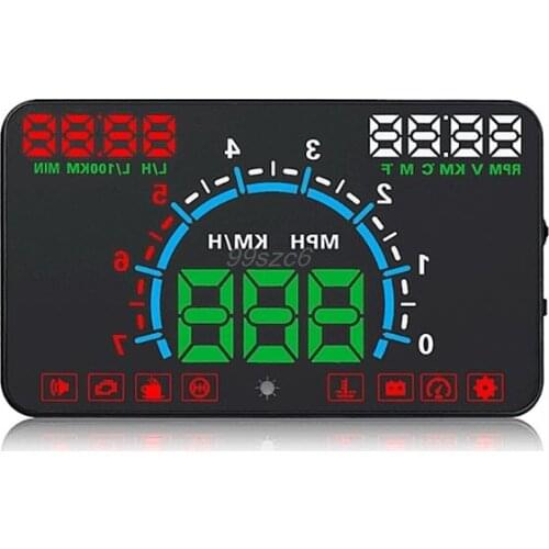 E350 5.8" Screen Auto OBDII Car HUD OBD2 Head Up Display KM/h MPH Overspeed Warning Windshield Projector Alarm System Feb20