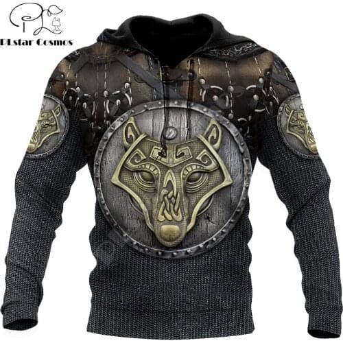 Viking Warrior Armor 3D Printed Autumn Men Hoodies Unisex Pullovers Zip Hoodie Casual Streetwear Tracksuit Cosplay Clothes DW641