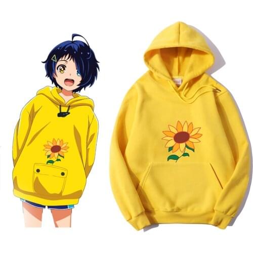 Wonder Egg Priority Ai Kawaii Hoodie Women Sun Flower Printed Casual Loose Anime Sweatshirts Carton Cute Pullovers