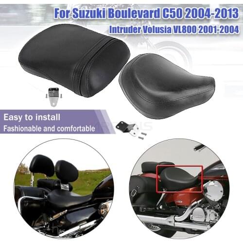 Leather Motorcycle Soft Cushion Seat Covers Pad For Suzuki Boulevard C50 2004-2013 Intruder Volusia VL 400 800 2001-2004 Parts