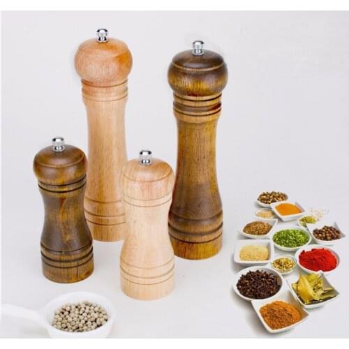 Natural Oak Wood Pepper Spice Mill Grinder Handheld Seasoning Mills Pepper Grinder Spice Milling Machine Wood Pepper Shakers