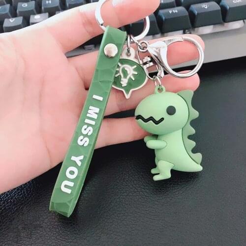 Cute Cartoon Dinosaur Keychain Lovely Key Ring Schoolbag Backpack Decorations Pendant Key Chain Women Bag Charm