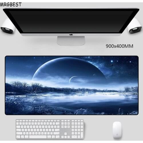 MRGBES Mouse-Pad XXL Stars Lighting High Quality Nature Soft Touch Rubber Keyboard Mouse Mat Precision Seaming for CS GO Gamer