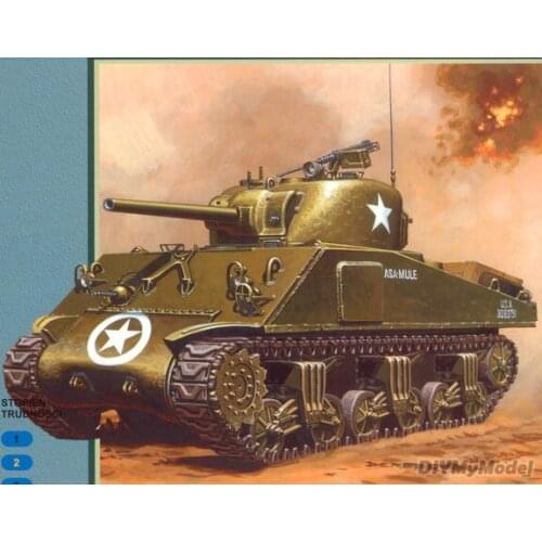 DIYMyModeI USA M4 Sherman medium tank DIY Handcraft Paper Model KIT Handmade Toy Puzzles Gift Movie props