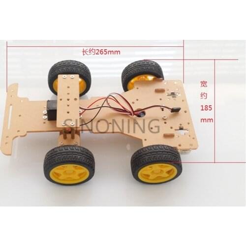Steering engine 4 wheel 2 Motor Smart Robot Car Chassis kits DIY For Arduino with FUTABA 3003