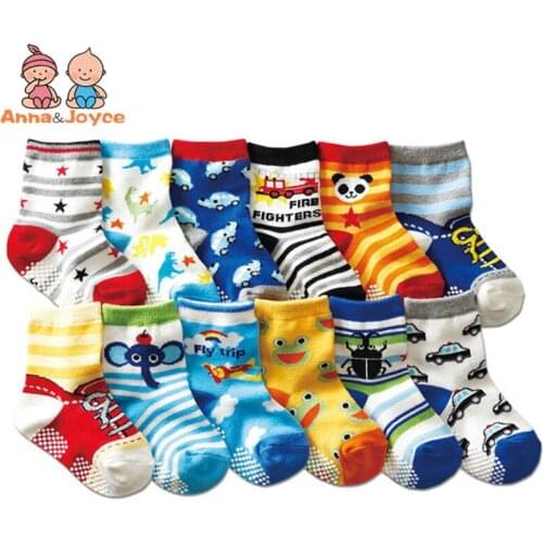 12pairs/lot Baby Boys Sock Child Socks Non-slip Socks Size 12--15cm for 1-3 Years Htws0001