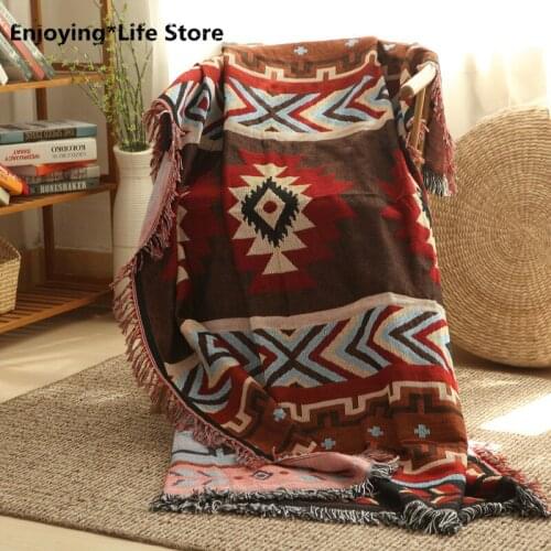 Blanket Tassel Blanket Animal Geometric Yarn-dyed Pattern Tassel Sofa Decoration Decorative Painting Bed Throws