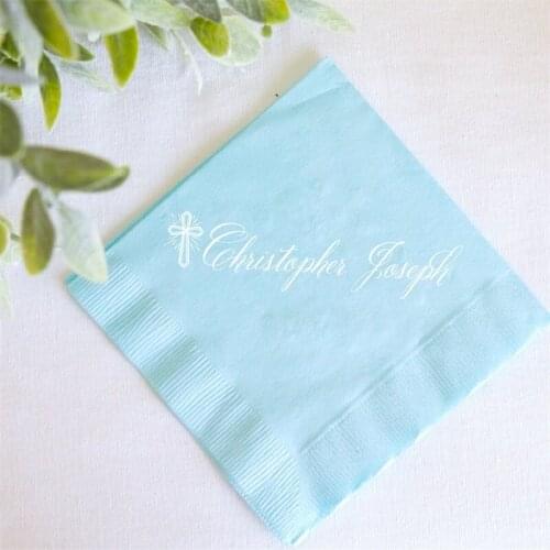 Personalized Christening God Bless /Custom Baptism Napkins