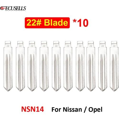 10Pcs/Lot 22# NO.22 A33 Blank Car Key NSN14 Uncut Blade for Nissan Teana Qashqai Sylphy Livina Tiida X-Trail Sun for Daewoo
