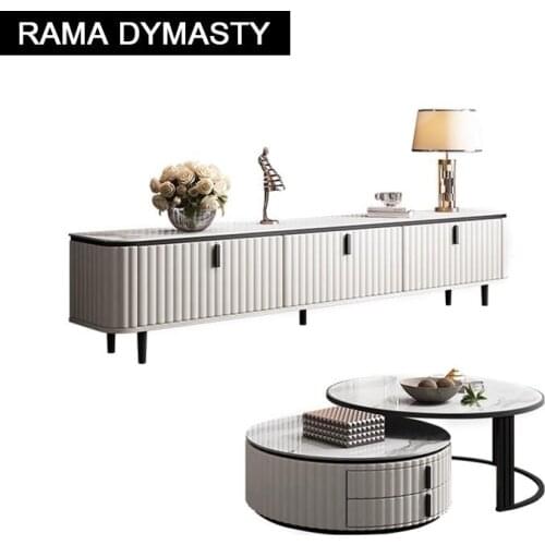 Modern minimalist slate home living room TV cabinet coffee table combination