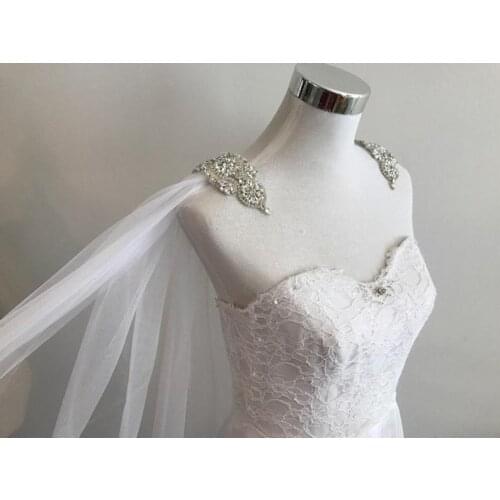 Wedding cape - Bridal cape veil - Shoulder veil - Bridal cape - Bridal Back jewelry - crystal Cape veil wedding bridal wraps