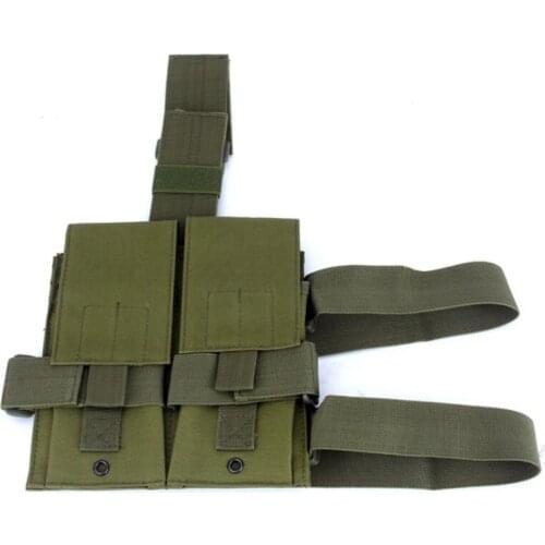 M4 5.56mm Tactical Double Magazine Pouch Drop Leg Panel Bag Hunting Outdoor Military Army Airsoft Paintball Utility Mag Pouches