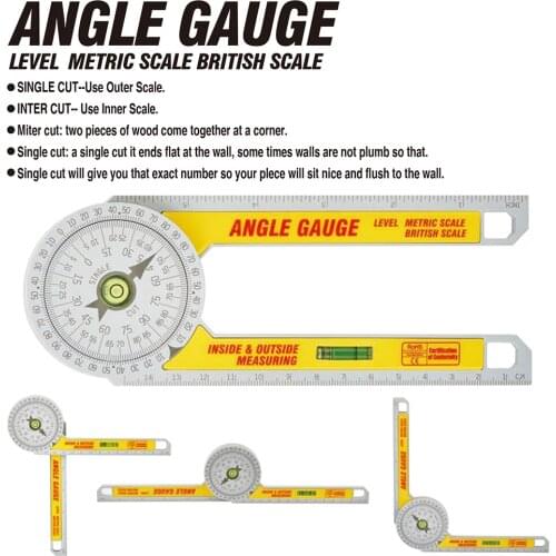 Miter Saw Protractor Angle Gauge Metric Scale British Scale for Inside Outside Measuring Woodworking can CSV
