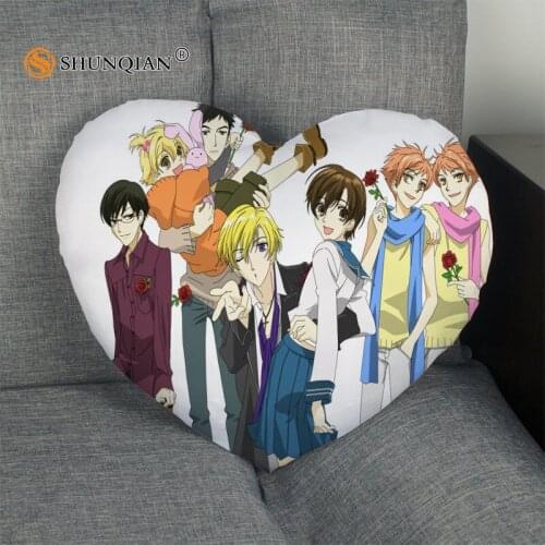 Hot Sale Tokyo Ravens Heart Shape Pillow Cover Custom zipper Pillowcase Just Cover No Core Size 41x36cm,47x42cm