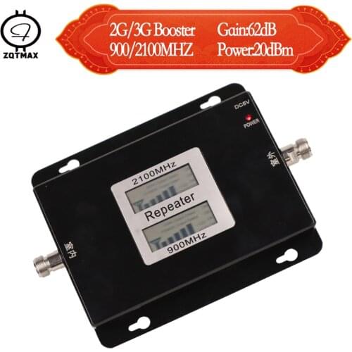 ZQTMAX 70dB 2g gsm repeater 3g UMTS network booster 900 2100 signal booster Dual Band