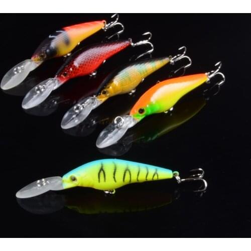 1pcs 9cm 6.6g 5 Colors Plastic Hard Crank Crankbait Baits Fishing Lures Minnow Two Treble Hooks Pesca With 3D Eyes