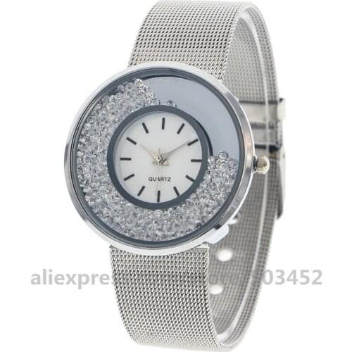 100pcs/lot No Logo Grace Stud Scale Women Watches Factory Price Friend Gifts Reloj Mesh Belt Fashion Simple Tassel Watches