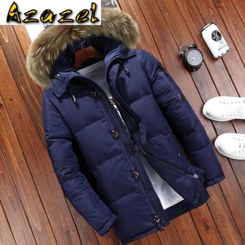 2020 Men Fashion Thick Warm Fur Collar Hooded Waterproof jaqueta masculina OverCoat Winter Mens Down jacket Parkas Cotton-padded