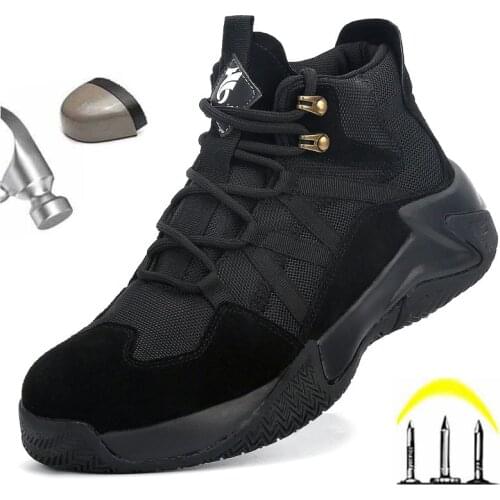 2021 New Work Safety Boots Man Steel Toe Cap Men Shoes Autumn Anti-smashing Casual Sneaker Indestructible Male Security Footwear