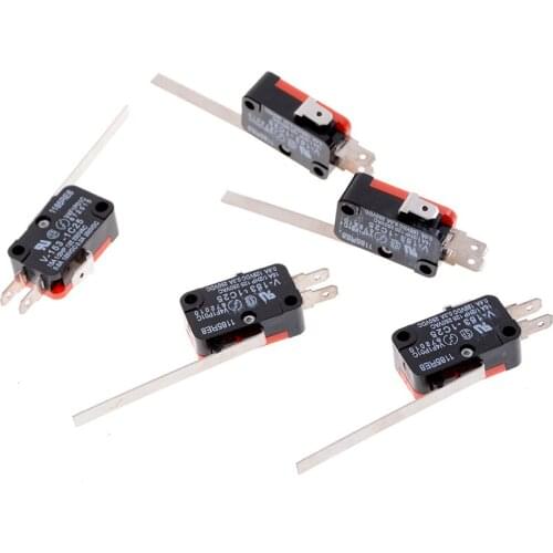 5Pcs Hot Electrical Equipment Hinge Lever Micro Limit Switch SPDT V-153-1C 25 28x9x16mm
