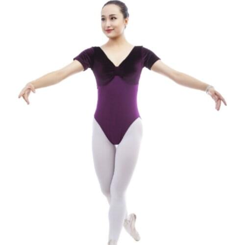 Backless Sleeveless velvet Cotton Ballet Leotards For Women Ballet Dancewear Adult Dance Practice Clothes Gymnastics Leotards