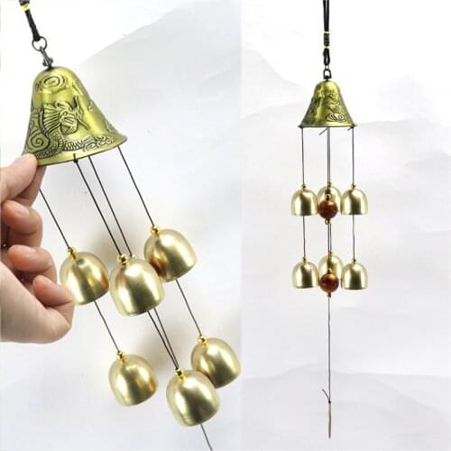 Big Lucky Clock Wind Chimes Alloy Retro Wind Chimes Traditional Home Store Decorations Pendant Wind Chimes for Festival Decor